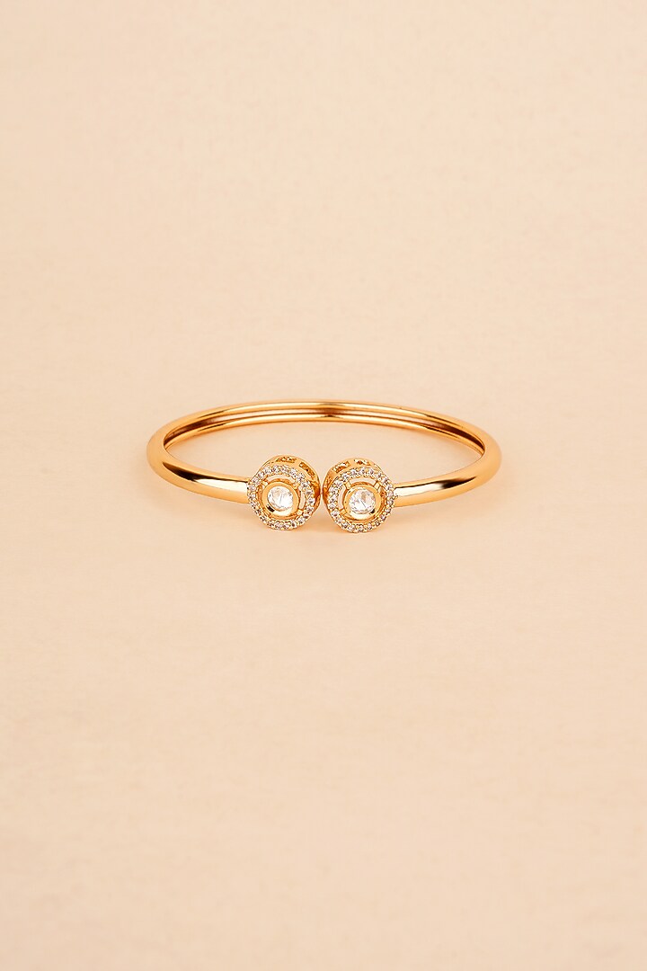 Gold Plated Kundan Polki Cuff by Anjali Jain Jewellery at Pernia's Pop Up Shop