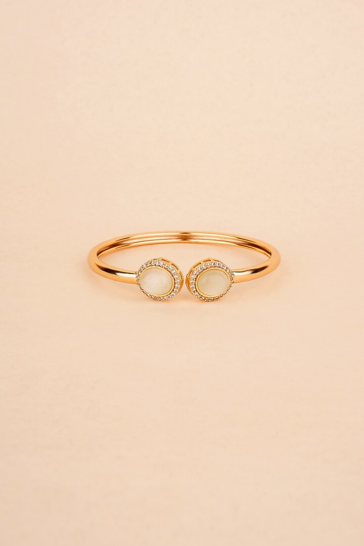 Gold Plated Kundan Polki Cuff by Anjali Jain Jewellery at Pernia's Pop Up Shop