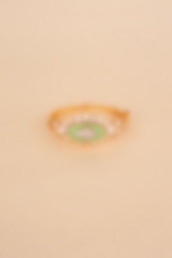 Gold Plated Kundan Polki & Green Stone Bracelet by Anjali Jain Jewellery at Pernia's Pop Up Shop