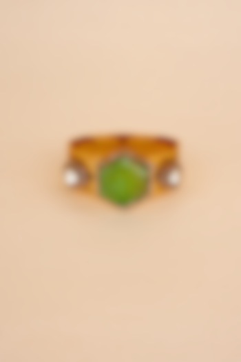 Gold Plated Kundan Polki & Pink Stone Bracelet by Anjali Jain Jewellery at Pernia's Pop Up Shop