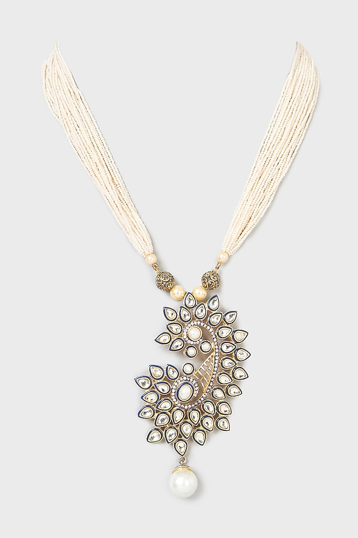 Gold Finish Multi-Layered Necklace by Anjali Jain Jewellery