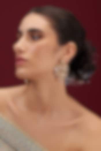 Gold Plated Kundan Polki & Red Stone Dangler Earrings by Anjali Jain Jewellery at Pernia's Pop Up Shop