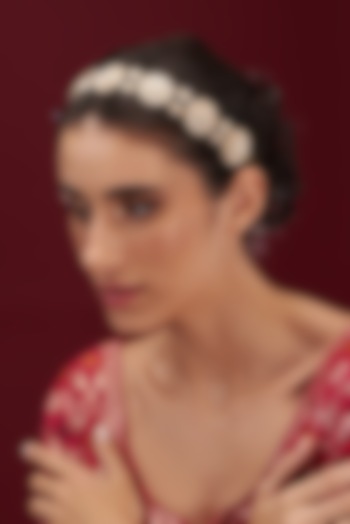 Gold Plated Kundan Polki Floral Mathapatti by Anjali Jain Jewellery at Pernia's Pop Up Shop