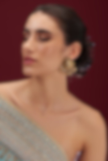 Gold Plated Kundan Polki & Pearl Dangler Earrings by Anjali Jain Jewellery