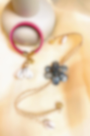 Pink Floral Rakhi & Lumba (Set of 2) by Anjali Jain Jewellery at Pernia's Pop Up Shop