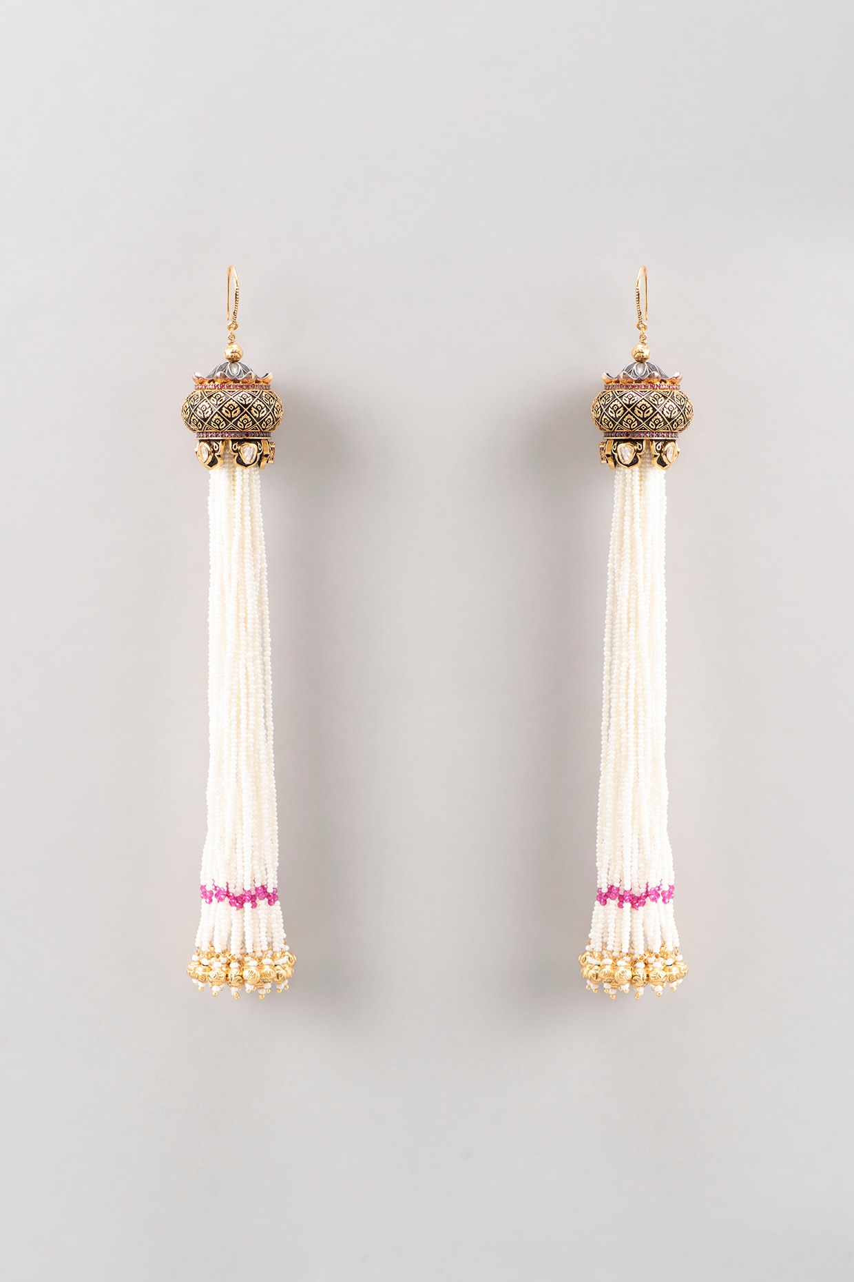 SHAARMS 18k Gold Tassel Earrings for Women Long Spike Chain India | Ubuy