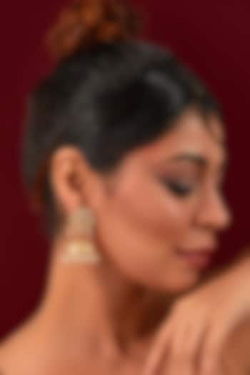 Gold Plated Kundan Polki Dangler Earrings by Anjali Jain Jewellery at Pernia's Pop Up Shop