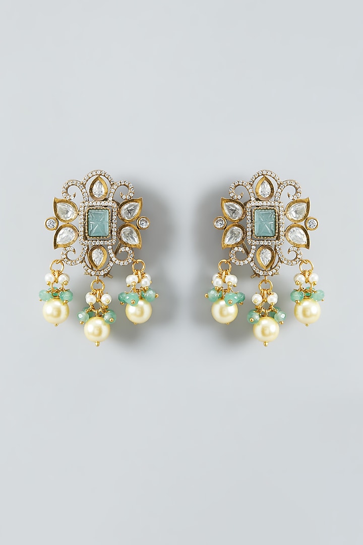 Two Tone Finish Kundan & Pearls Choker Necklace Set by Anjali Jain Jewellery at Pernia's Pop Up Shop