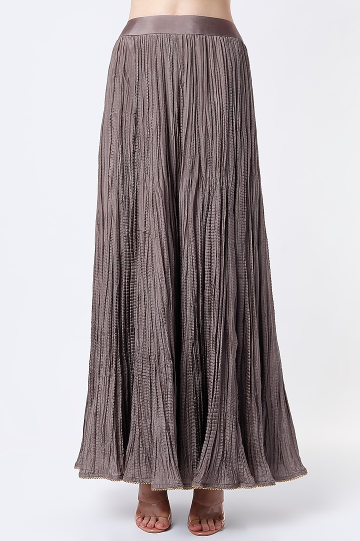 Grey Chiffon Silk Wedding Sharara Set by Anand Kabra at Pernia's Pop Up Shop