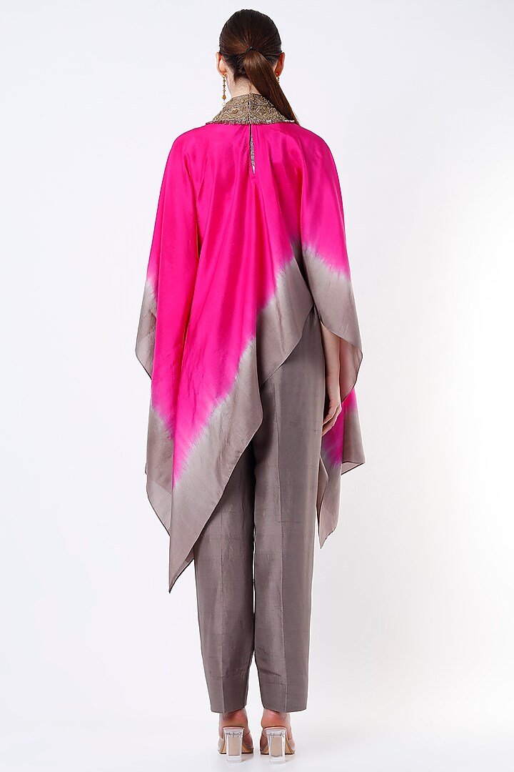 Grey Dupion Silk Pant Set by Anand Kabra at Pernia's Pop Up Shop