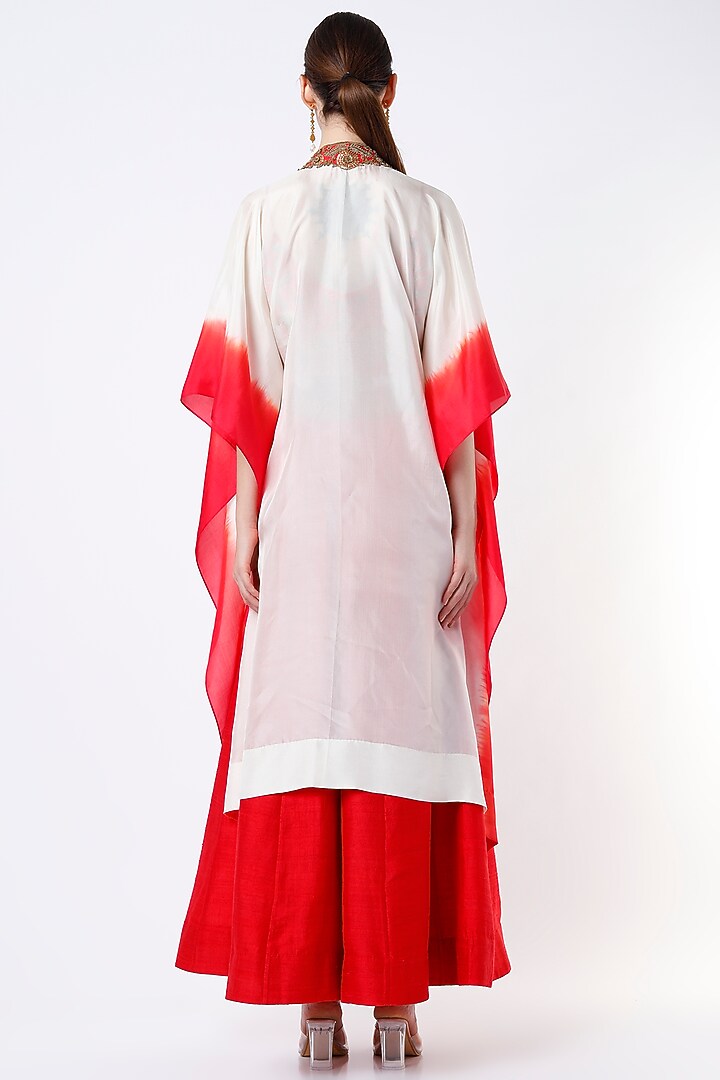 Deep Orange Embroidered Wedding Sharara Set by Anand Kabra at Pernia's Pop Up Shop