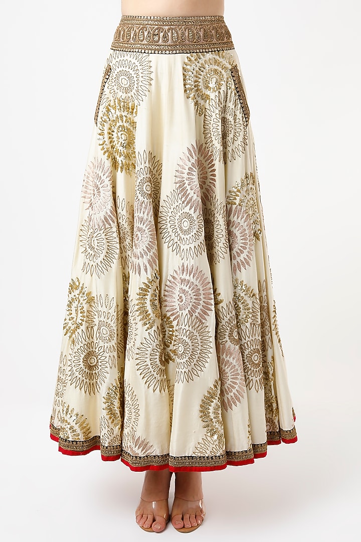 White Embroidered Jacket Bridal Lehenga Set by Anand Kabra at Pernia's Pop Up Shop