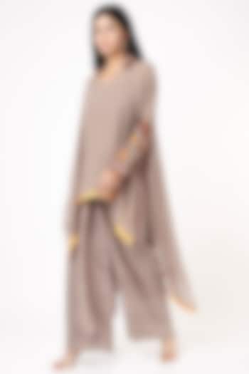 Grey Embroidered Cape Set by Anand Kabra