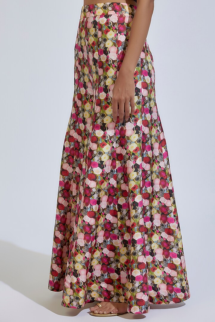Multi-Colored Chiffon Printed Cape Set by Anand Kabra at Pernia's Pop Up Shop