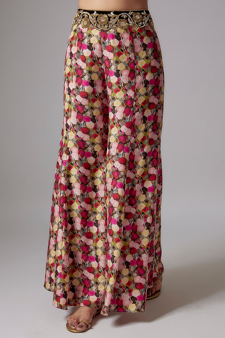 Lime Green Georgette Embroidered Cape Set by Anand Kabra at Pernia's Pop Up Shop