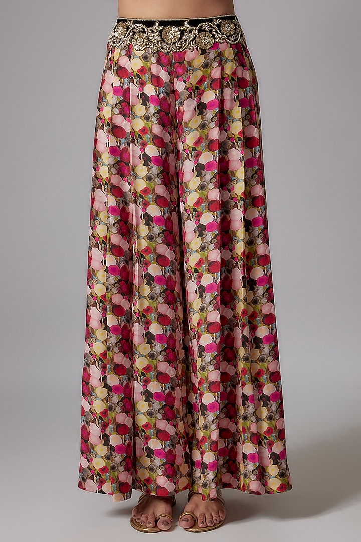 Multi-Colored Habutai Silk Printed Pant Set by Anand Kabra at Pernia's Pop Up Shop