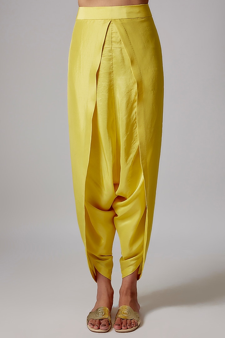 Lime Green Georgette Embroidered Cape Set by Anand Kabra at Pernia's Pop Up Shop