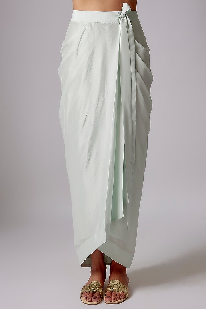 Light Blue Georgette Embroidered Cape Set by Anand Kabra at Pernia's Pop Up Shop