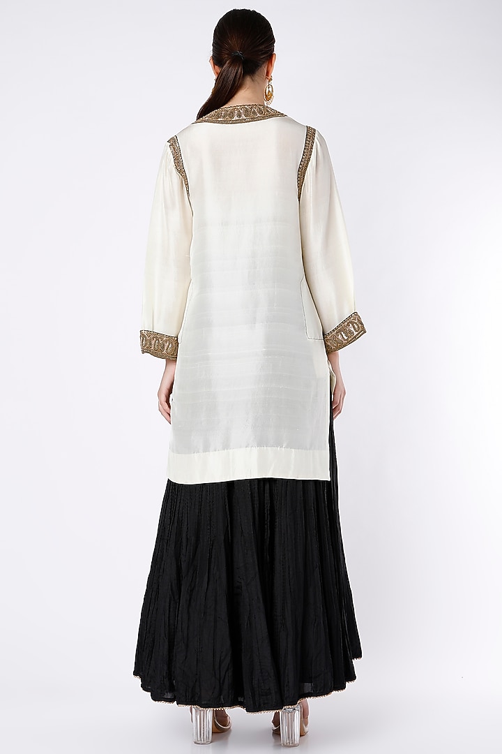 Ivory & Black Wedding Sharara Set by Anand Kabra at Pernia's Pop Up Shop