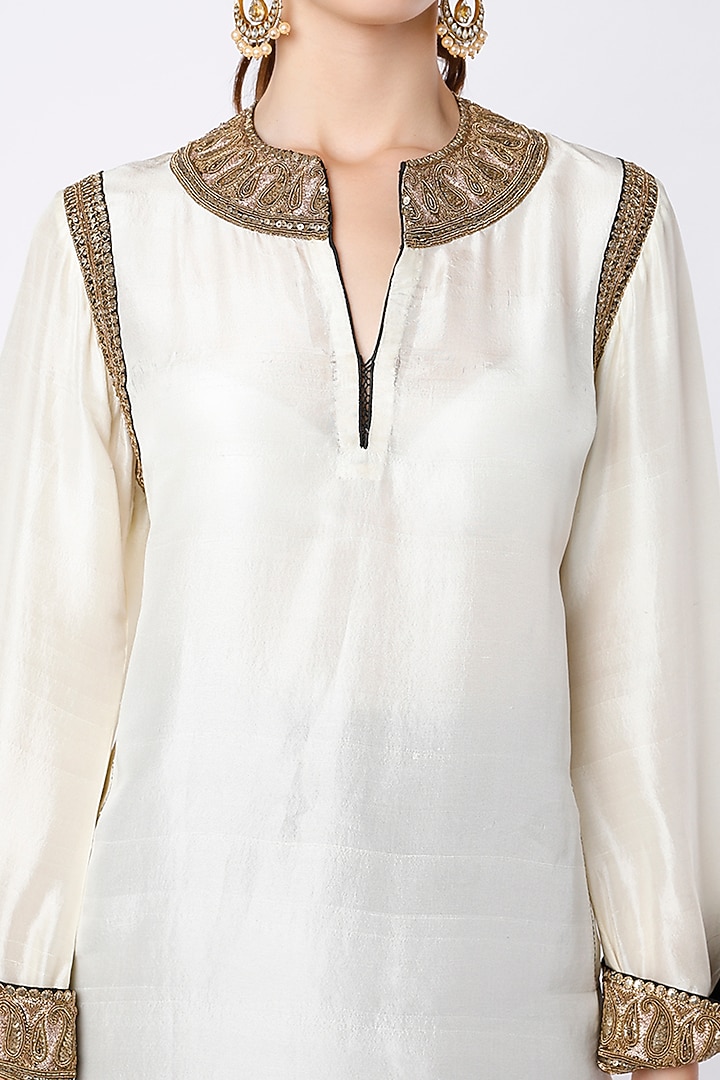 Ivory & Black Wedding Sharara Set by Anand Kabra at Pernia's Pop Up Shop
