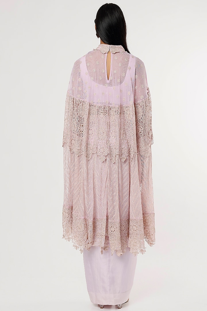 Purple Habutai Silk Draped Skirt Set by Anand Kabra at Pernia's Pop Up Shop