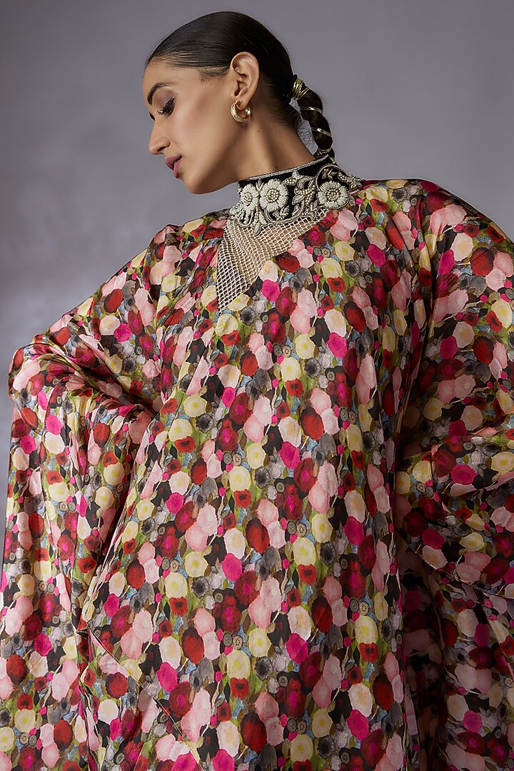 Multi-Colored Habutai Silk Printed Skirt Set by Anand Kabra at Pernia's Pop Up Shop