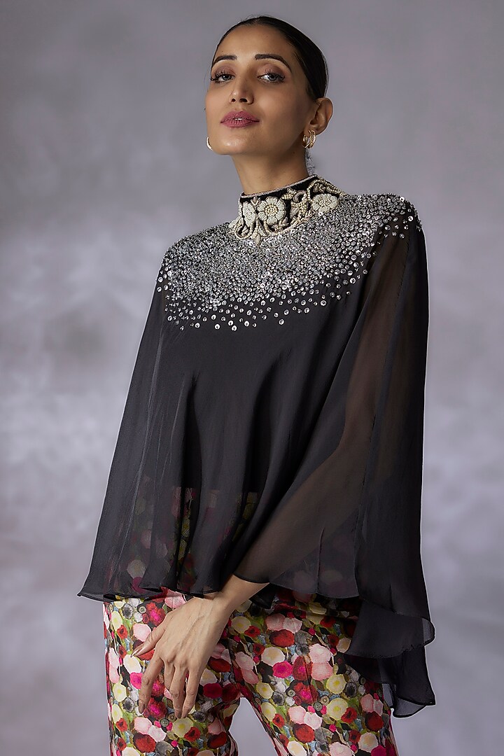 Multi-Colored Dupion Silk Printed Pant Set by Anand Kabra at Pernia's Pop Up Shop