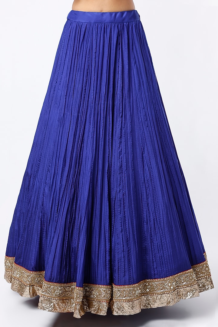 Blue Zardosi Embroidered Wedding Lehenga Set by Anand Kabra at Pernia's Pop Up Shop