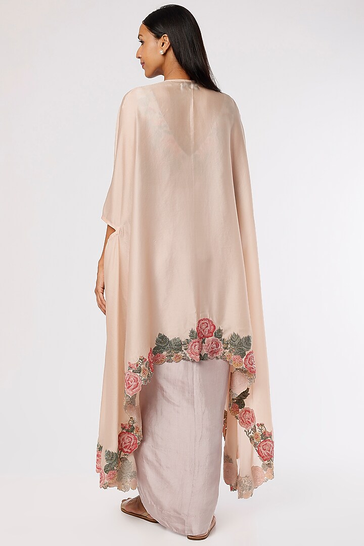 Lilac Dupion Draped Skirt Set by Anand Kabra at Pernia's Pop Up Shop