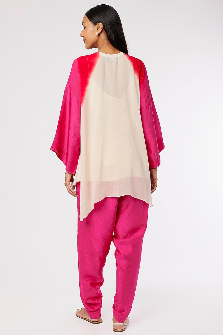 Fuchsia Dupion Dhoti Set by Anand Kabra at Pernia's Pop Up Shop