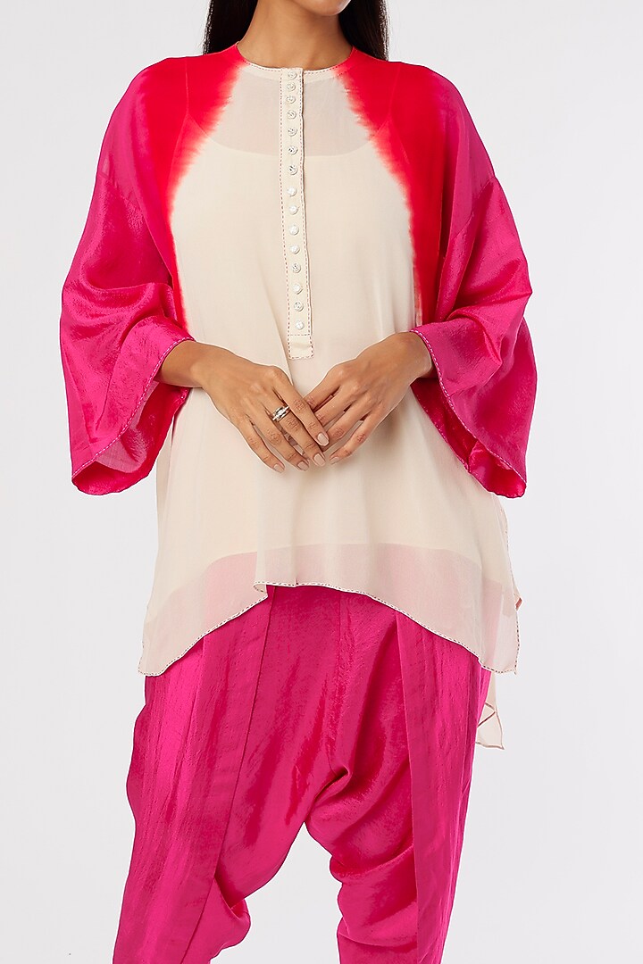 Fuchsia Dupion Dhoti Set by Anand Kabra at Pernia's Pop Up Shop