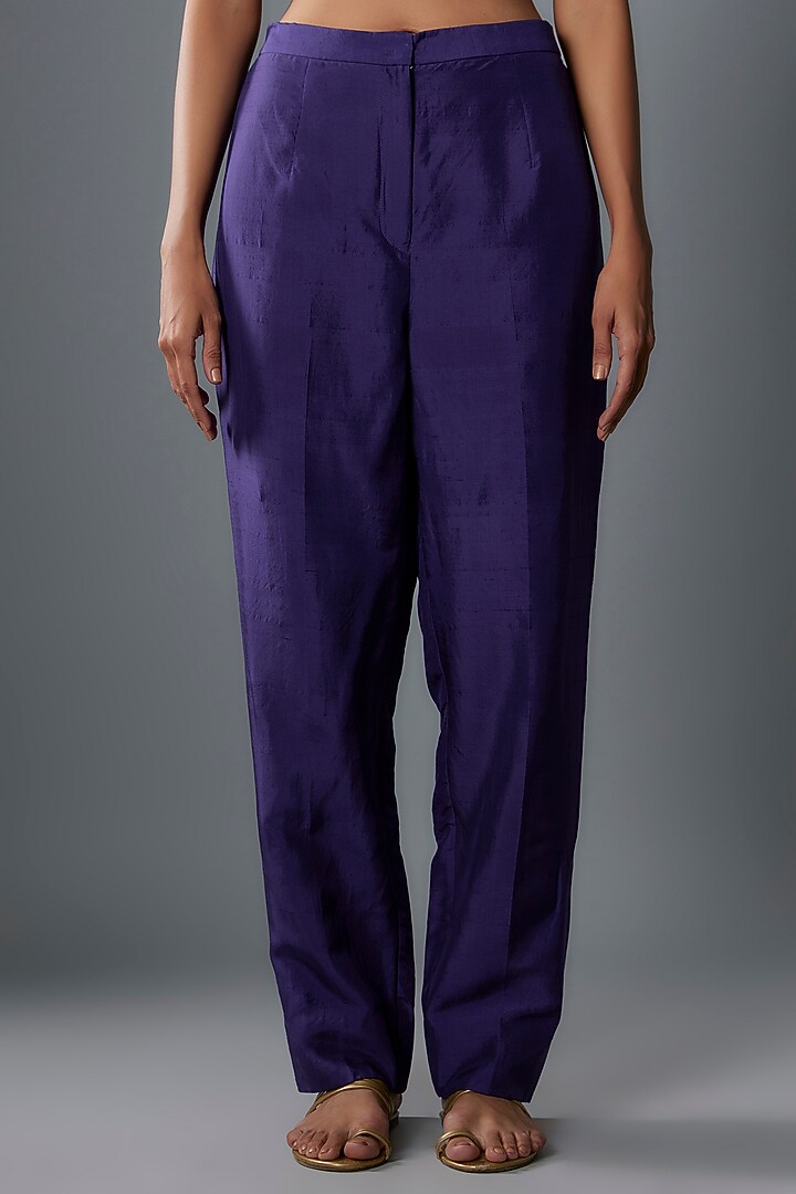 Purple Habutai Silk Cape Set by Anand Kabra at Pernia's Pop Up Shop