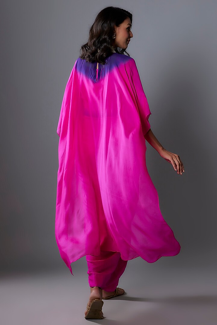 Hot Pink & Purple Dupion Jacket Cocktail Dress by Anand Kabra at Pernia's Pop Up Shop