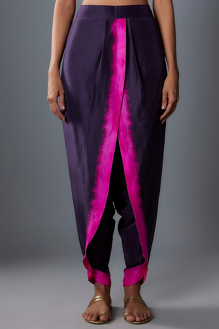 Hot Pink Chiffon Cape Set by Anand Kabra at Pernia's Pop Up Shop