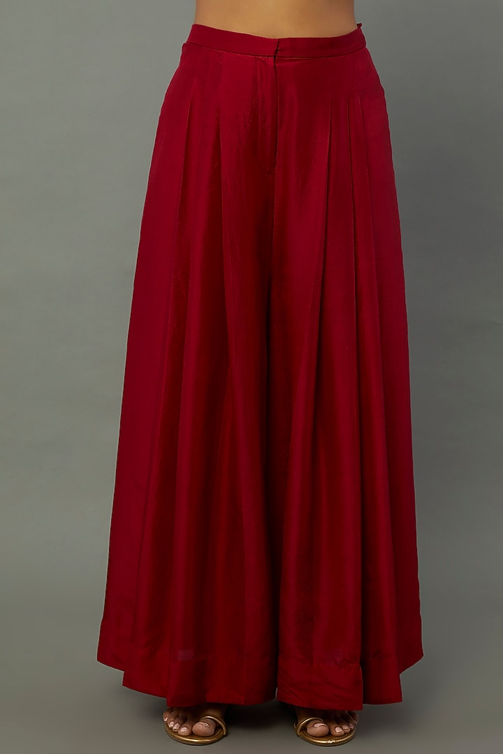 Maroon Embroidered Bridal Anarkali Set by Anand Kabra at Pernia's Pop Up Shop