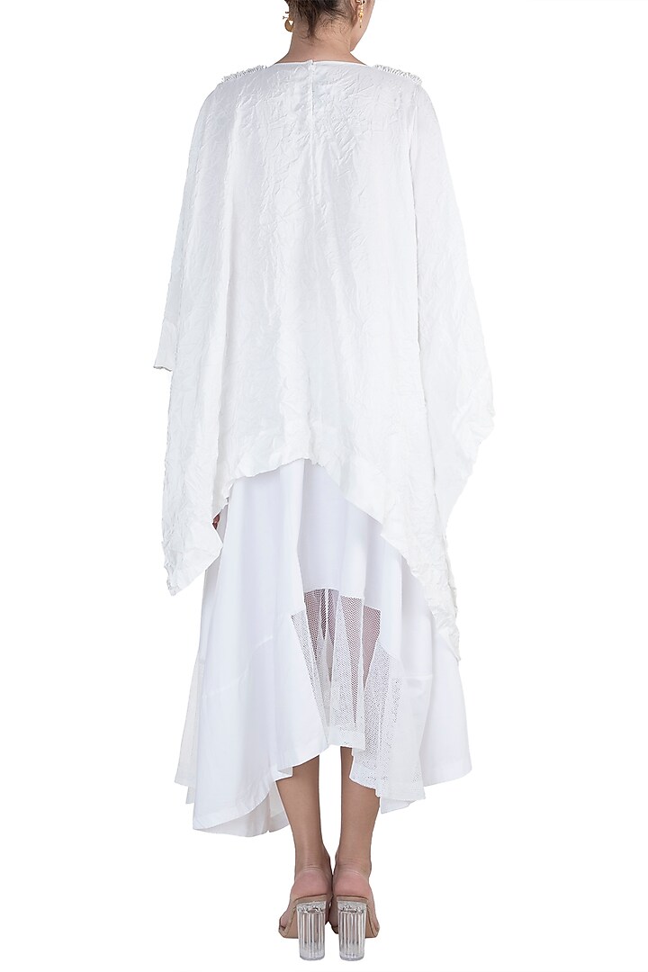 White Embellished Top With Skirt by Anamika Khanna at Pernia's Pop Up Shop