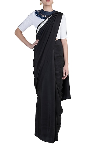 Black Shibori Saree Set by Anamika Khanna