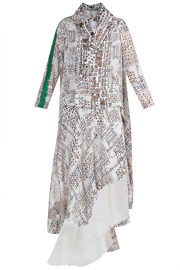 Cream Printed Jacket With Skirt Design by Anamika Khanna at Pernia's ...