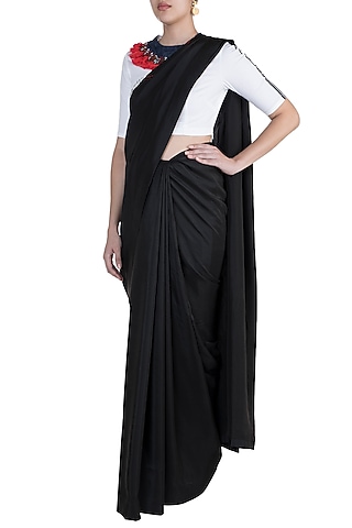Black Highlighted Saree Set by Anamika Khanna