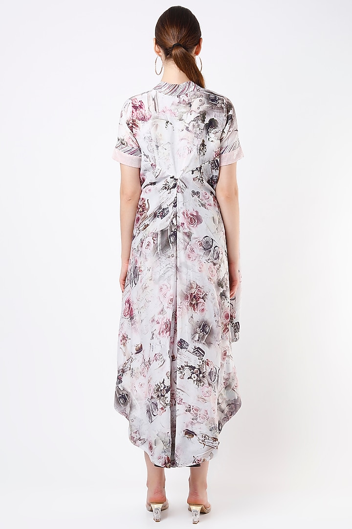 Soft Pink & White Printed Jacket Set by ANMOL KAKAD at Pernia's Pop Up Shop