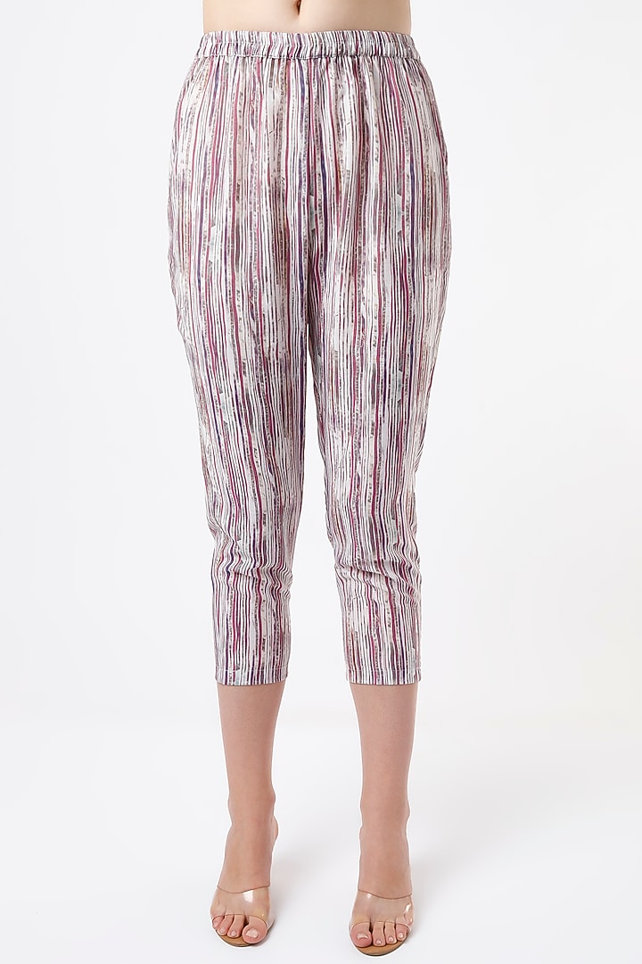 Soft Pink & White Printed Jacket Set by ANMOL KAKAD at Pernia's Pop Up Shop