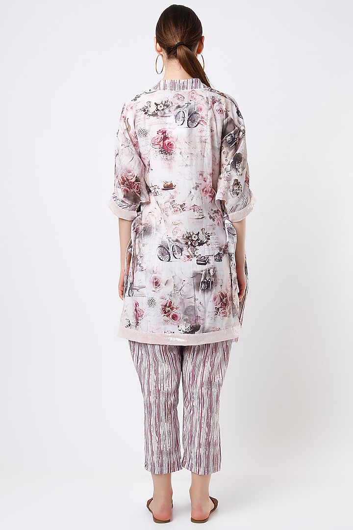Blush Pink Printed Kaftan Set by ANMOL KAKAD at Pernia's Pop Up Shop