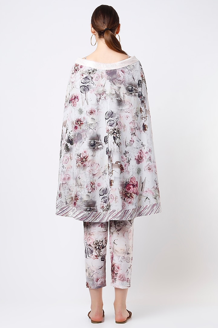 Blush Pink Printed Cape Set by ANMOL KAKAD at Pernia's Pop Up Shop