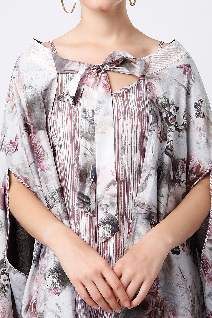 Blush Pink Printed Cape Set by ANMOL KAKAD at Pernia's Pop Up Shop