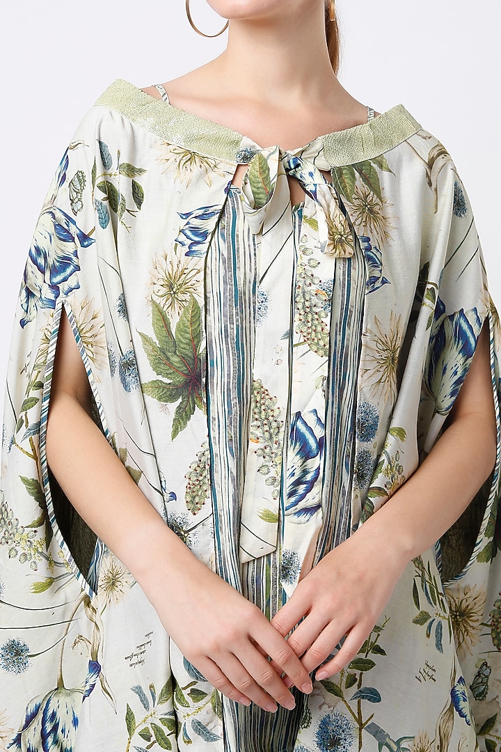 Cream Printed Cape Set by ANMOL KAKAD at Pernia's Pop Up Shop