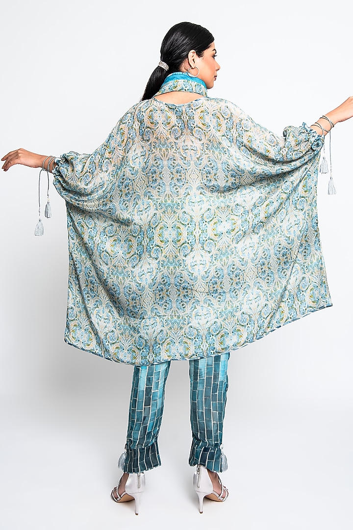 Teal Natural Crepe Co-Ord Set by ANMOL KAKAD at Pernia's Pop Up Shop