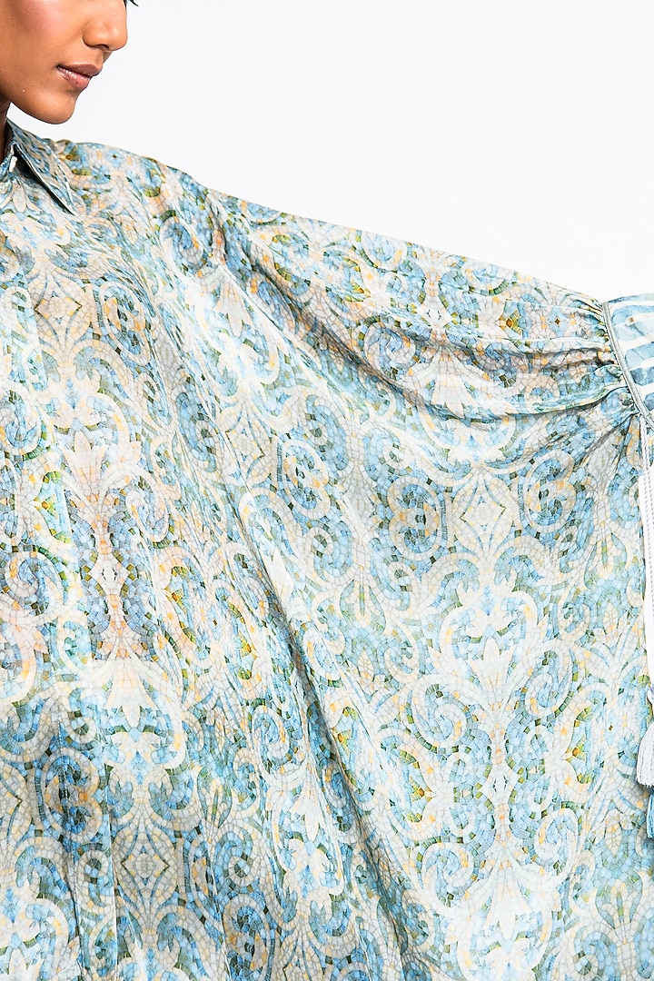 Teal Natural Crepe Co-Ord Set by ANMOL KAKAD at Pernia's Pop Up Shop