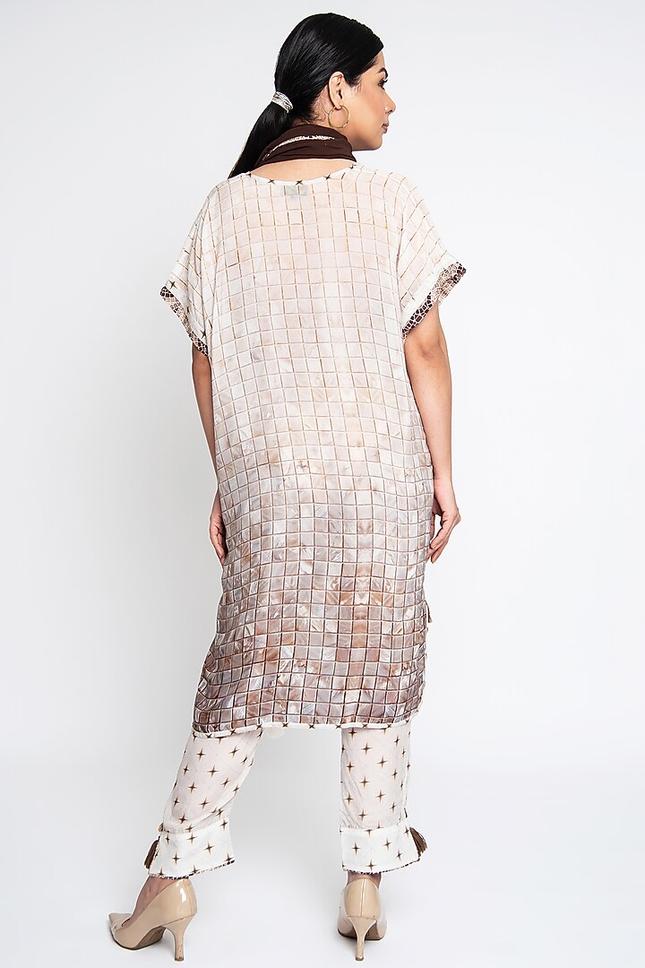 Beige & Brown Crepe Embellished Co-Ord Set by ANMOL KAKAD at Pernia's Pop Up Shop