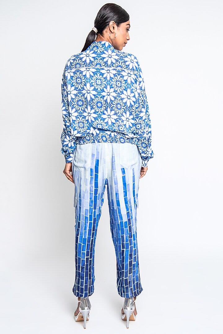 Blue & White Summer Georgette Co-Ord Set by ANMOL KAKAD at Pernia's Pop Up Shop