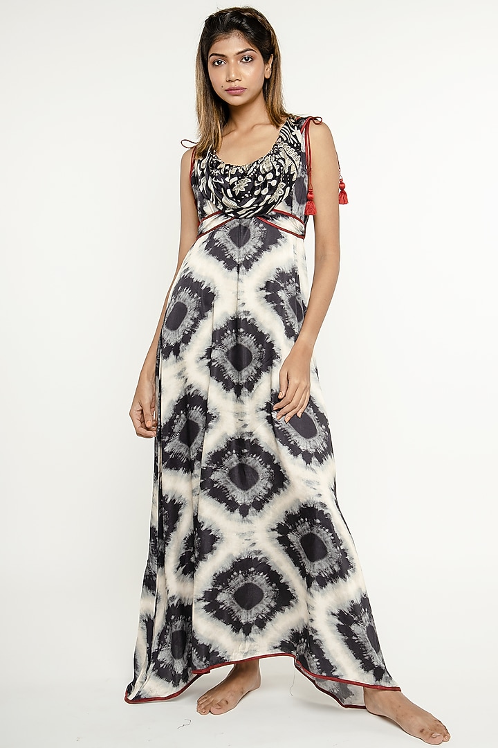 Black Satin Cowl Summer Dress by ANMOL KAKAD at Pernia's Pop Up Shop